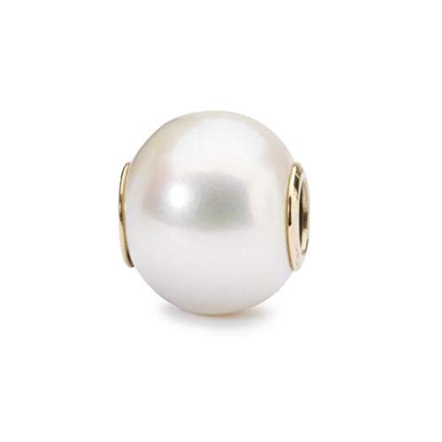Trollbeads Bead Da Donna White Pearl With Gold Oro Giallo 750 – Tagbe 00086