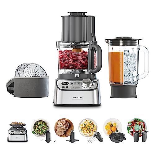 Kenwood Multipro Xl Weigh+ Fdm72.990Ss - Robot Da Cucina Dotato Di Bilancia E Timer Integrati, 3 Dischi In Acciaio E Expressdice, Ciotola Da 3L, Veloc
