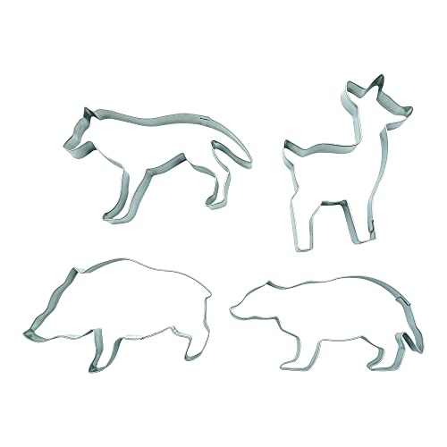 Bekkib 880751 – Set Di 4 Formine Per Biscotti "Foresta" – Formine Di Animali Della Foresta – Cervo, Lupo, Tasso E Cinghiale