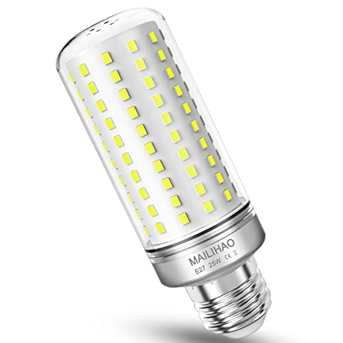 Mailihao Led Argento Mais Lampadine E27 25W Small Edison Screw,6000K Bianco Freddo Lampadine A Candela,Equivalenti A 200W Lampada Alogena,2500Lm Non D