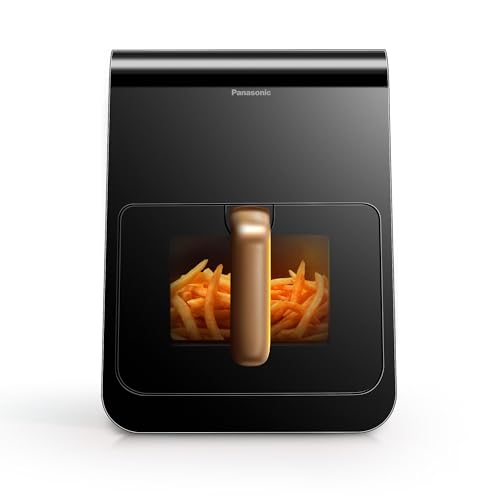 Panasonic Nf-Cc600Axe Friggitrice Ad Aria Con Finestra Trasparente Resistente, 6L, 80-200°C, Timer Digitale E Lcd, Vapore Delicato, 11 Programmi, Faci