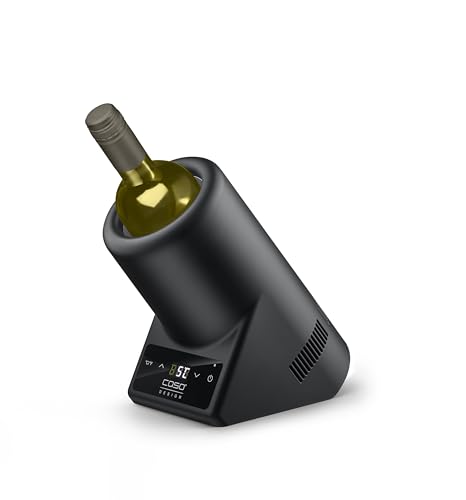 Caso Vinocase Black - Refrigeratore Per Bottiglie Di Vino, Champagne, Spumante, Ecc/Temperatura 5-18°C/Per Bottiglie Fino A 9 Cm Di Diametro/Refrigera