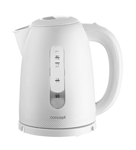 Concept Hausgeräte Rk2330 - Bollitore Elettrico In Plastica Senza Fili, 3D, Design Moderno, Disponibile In 6 Colori, 1,7 L, 2200 W, Colore: Bianco