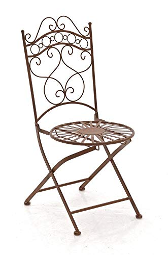 Clp Sedia Giardino Indra In Ferro Lavorato A Mano I Sedia Esterno Rustica E Shabby I Sedia Balcone Resistente Ad Agenti Atmosferici, Colore:Antico Mar