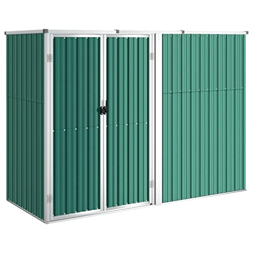 Vidaxl Capanno Per Attrezzi Verde 225X89X161 Cm Acciaio Zincato