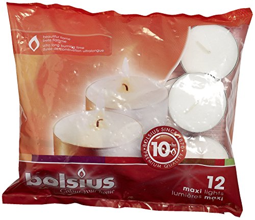 Bolsius - Lumini Grandi Neutri- Maxilight 10 Ore - Ø6,0Cm (Confezione Da 12 Pz)