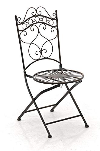 Clp Sedia Giardino Indra In Ferro Lavorato A Mano I Sedia Esterno Rustica E Shabby I Sedia Balcone Resistente Ad Agenti Atmosferici, Colore:Bronzo