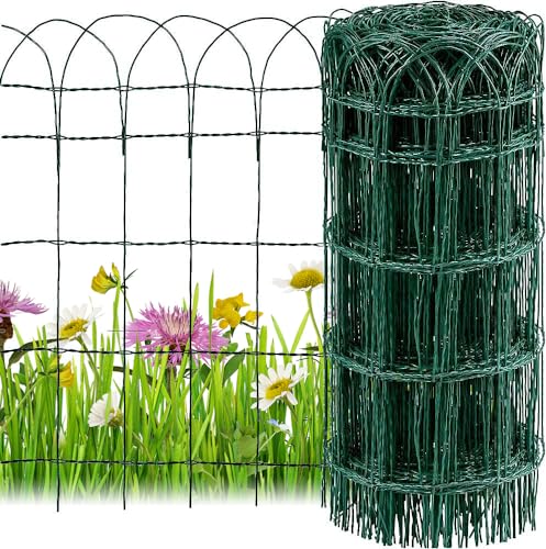 Amagabeli Garden Home 0.65Mx25M Green Garden Border Fence 2.95Mm Wire Diameter Ral6005 Pvc Coated Metal Wire Fencing Rustproof Landscape Netting Borde