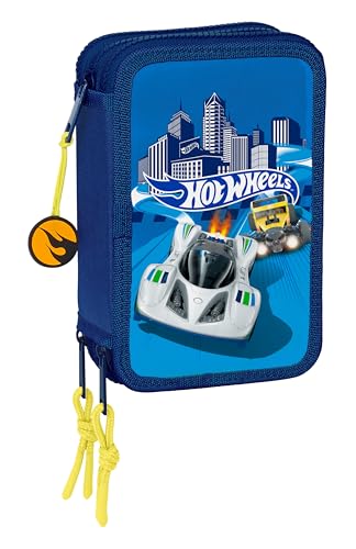 Hot Wheels Sonny - Astuccio Per Scuola Con 36 Utili Inclusi, Astuccio Per Bambini, Ideale Per Bambini Dai 5 Ai 14 Anni, Comodo E Versatile, 12,5 X 5,5
