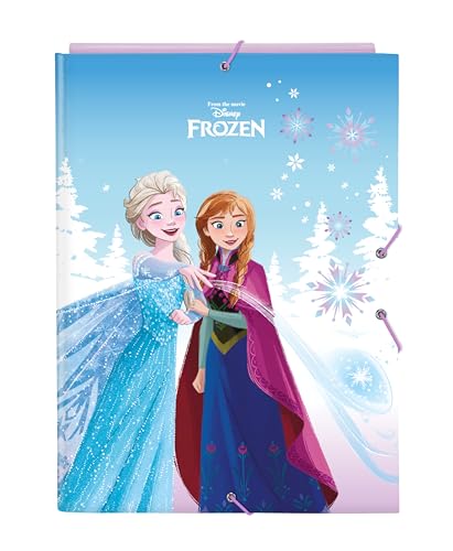 Frozen Cool Days – Cartellina Portadocumenti Con 3 Linguette, Ideale Per Bambini Di Diverse Età, Comoda E Versatile, Qualità E Resistenza, 26 X 36,5 C