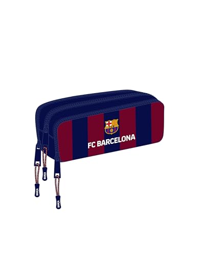 Safta F.C. Barcellona - Astuccio Triplo Pieghevole, Astuccio Per Bambini, Ideale Per Bambini In Età Scolastica, Comodo E Versatile, Qualità E Resisten
