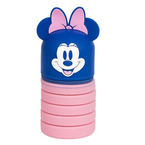 Cerdá Life'S Little Moments Astucci Per Matite Con Design 3D Ispirato A Minnie - Rosa - 6,5 X 19 X 6,5 Cm - Realizzati In 100% Silicone - Prodotto Ori
