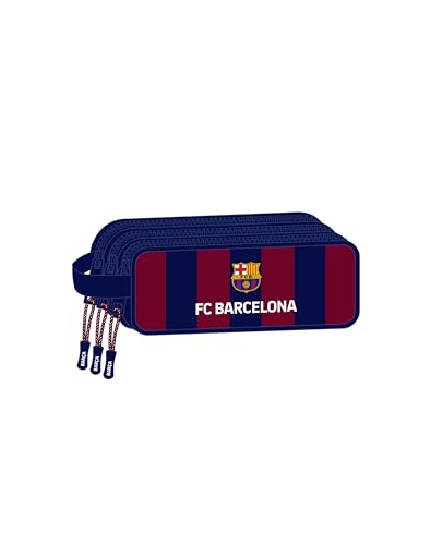 Safta F.C. Barcellona - Astuccio Triplo Cerniera, Astuccio Per Bambini, Ideale Per Bambini Dai 5 Ai 14 Anni, Comodo E Versatile, Qualità E Resistenza,