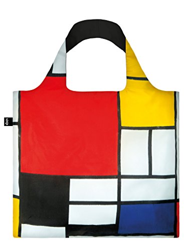 Loqi Museum Piet Mondrian Composition Red Yellow Blue And Black Bag Borsa Da Spiaggia, 50 Cm, 20 Liters, Multicolore (Multicolour)