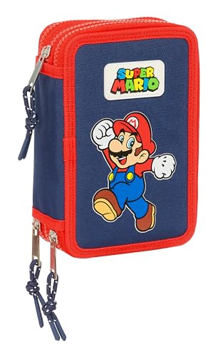 Super Mario World - Astuccio Scuola Con 36 Utili Inclusi, Astuccio Per Bambini, Ideale Per Bambini Dai 5 Ai 14 Anni, Comodo E Versatile, 12,5 X 5,5 X 