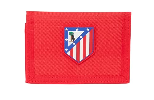 Safta Atletico De Madrid - Portafoglio Con Testiera, Portafoglio Portafoglio, Portafoglio, Comodo, Versatile, Qualità E Resistenza, 12,5 X 9,5 Cm, Col