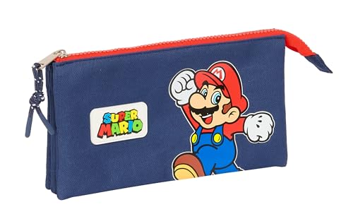Super Mario World - Astuccio Triplo, Astuccio Per Bambini, Ideale Per Bambini In Età Scolastica, Comodo E Versatile, Qualità E Resistenza, 22 X 3 X 12