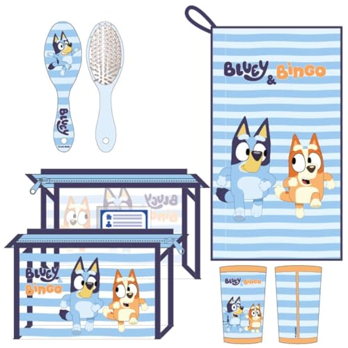 Borsa Da Viaggio Bluey - Azzurro - 23 X 15 X 8 Cm - Grande Capacità Di Stoccaggio - Chiusura Con Cerniera - Prodotto Originale Disegnato In Spagna