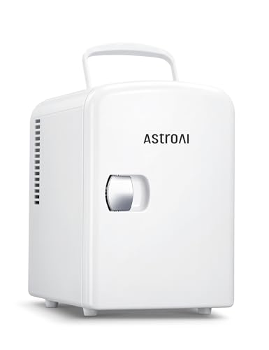 Astroai Mini Frigo Da Camera 4Litri/6Lattine Frigorifero Piccolo Con Sistema Di Raffreddamento E Riscaldamento Frigo Portatile 12Volt/230Volt Per Auto