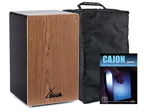 Xdrum Cajon El Bajo Bass Port Black/Walnut Set Incl. Guida (Disponibile Soltanto In Tedesco) E Borsa