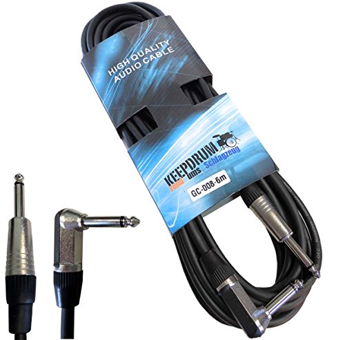 Keepdrum Gc-001 008 6 M Cavo Strumento Cavo Per Chitarra, 6,3 Mm Spina Jack, Inclinata Ad Angolo Retto Dritto