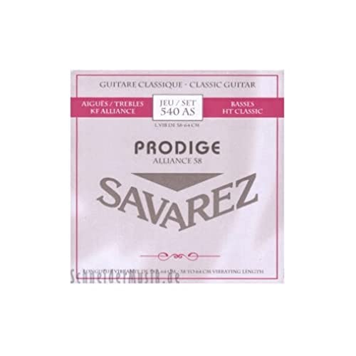 Savarez Corde Per Chitarra Classica Prodige 38 1/8-3/4, Taglia 3/4-7/8, Carbon 540As