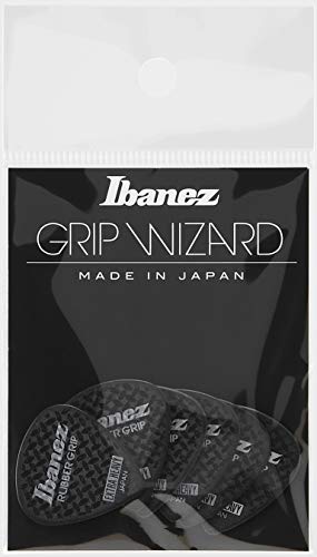 Ibanez Flat Pick 6 Pack Ppa16Xrg-Bk - Grip In Gomma 1,2 Mm