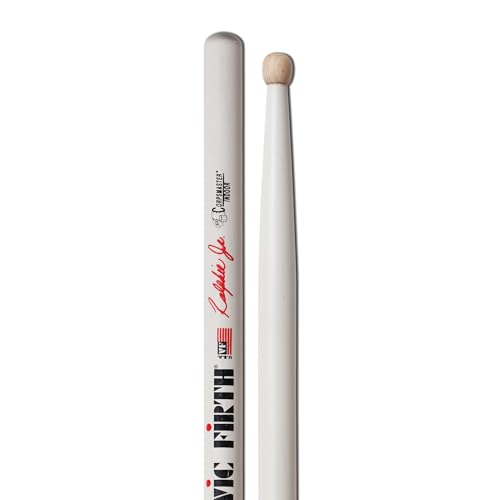 Vic Firth - Bacchette Per Batteria Rullante Da Marcia Serie Corpsmaster® Signature - Ralph Hardimon 'Junior Indoor' - Punta Di Legno - Bianche