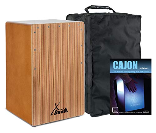 Xdrum Cajon El Bajo Bass Port Walnut/Zebra Set Incl. Guida (Disponibile Soltanto In Tedesco) E Borsa