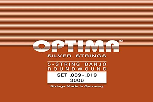 Optima 3006 Banjo 5-String Silver Strings Set, Loop End