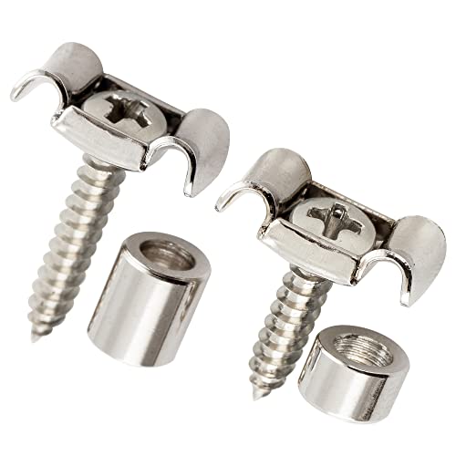 Musiclily Pro Vintage Abbassacorde In Acciaio String Guides Per Stratocaster Telecaster Chitarra Elettrica, Nickel (Set Di 2)