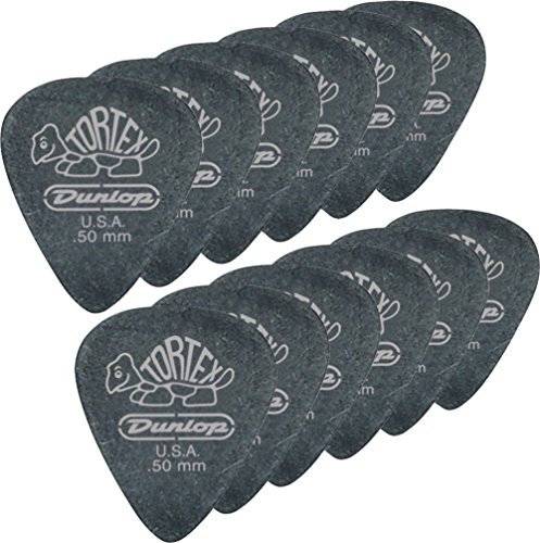 Dunlop - Plettri Standard Tortex 050, 12 Pz, Colore: Nero