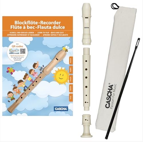 Cascha Hh 1500 De Flauto Dolce Con Diteggiatura Tedesco, Metodo In Tedesco E Cd, Set Con Libro In Tedesco