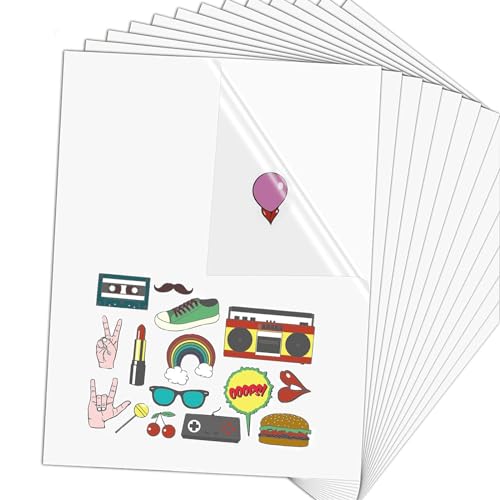25 Fogli Adesivi A4 Stampabili,Carta Adesiva Da Stampare,Autoadesiva, 100% Trasparente, Per Stampanti Laser E A Getto D'Inchiostro, Asciugatura Rapida