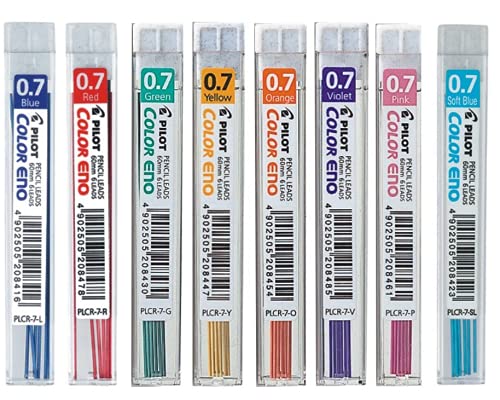 Pilot, Ricariche Per Portamine Color Eno - 0,7 Mm, Set Da 8 Colori.