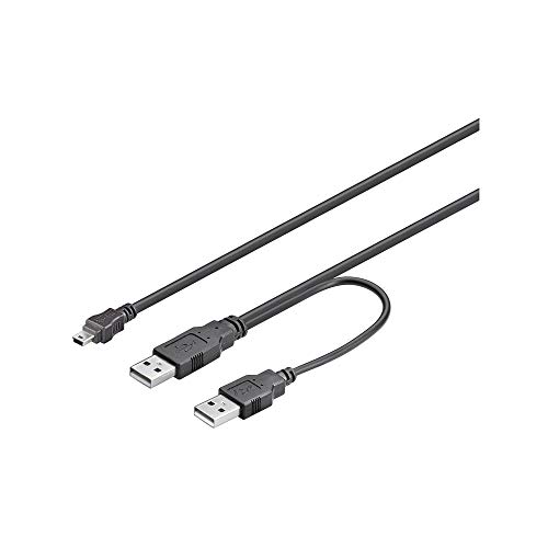 Goobay 93587 Cavo Usb 2.0 Ad Alta Velocità Dual-Power, Nero, 0.6 M Lunghezza Del Cavo