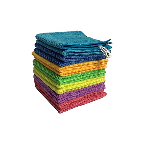 Vileda Panni In Microfibra Colors, Multipack In Microfibra, 30 X 30 Cm, Multicolore Per Distinguere I Campi Di Applicazione, Confezione Da 14