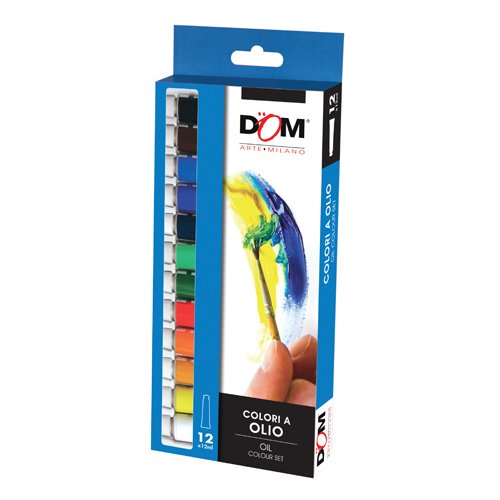 Dom E1386 Colori Ad Olio Scatola 12 Tubi, 12 Ml, Assortiti