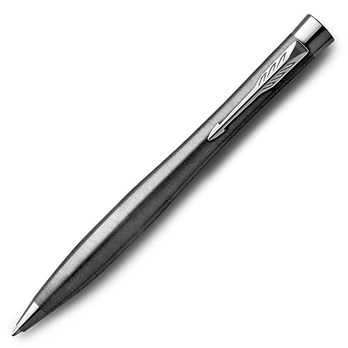 Parker Urban Twist Penna A Sfera | Metro Metallizzata Con Puntale Cromato | Punta Media Con Inchiostro Blu | Confezione Regalo