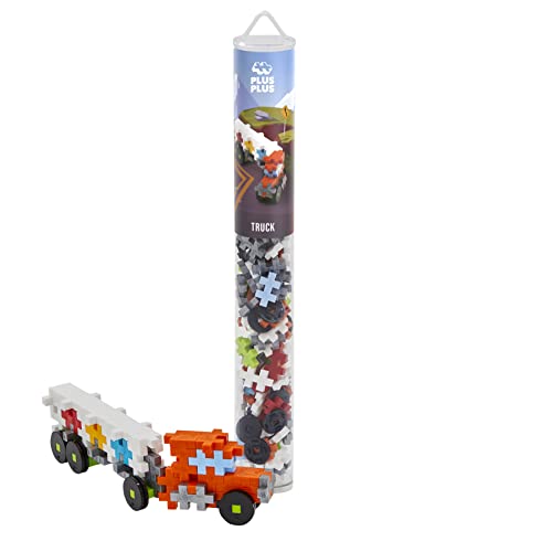 Plus Plus 4287 9604287, Ingegnoso Giocattolo Da Costruzione, Camion, Tubo Di Blocchi Da Costruzione, 100 Pezzi, Multicolore, 100 Cm