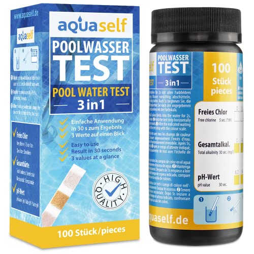 Test Acqua Piscina 3In1 – Test Rapido Per Piscine | Test Facile Per Cloro, Ph E Alcalinità. 100 Strisce Per Il Test Dell'Acqua