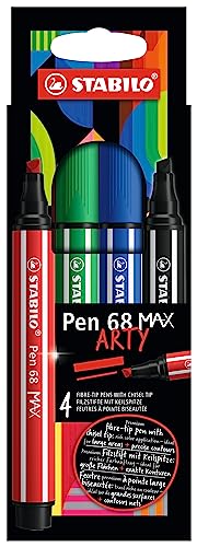 Pennarello Premium A Tratto Doppio (1 + 5 Mm) - Stabilo Pen 68 Max - Arty - Astuccio Da 4 - Colori Assortiti