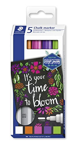 Staedtler 344 C5 Design Journey - Pennarelli A Gesso, Confezione Da 5, Colori Assortiti