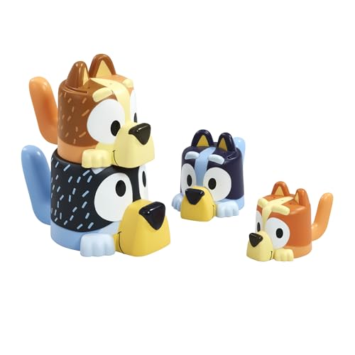 Tomy Toomies - Tazze Da Bagno Per Bambini, Bandito, Bingo E Bluey - Tazze Estraibili E Impilabili Per Il Bagno - Con Licenza Ufficiale Bluey - Giocatt