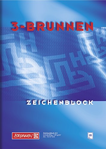 Brunnen - Blocco Da Disegno, Formato A3, 297 X 420 Mm, 120 G/M², 20 Fogli