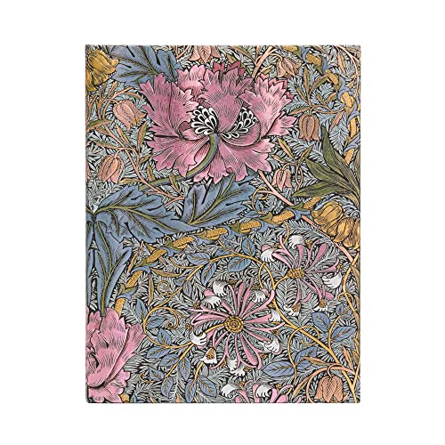 Paperblanks | Morris Caprifoglio Rosa | Diari A Copertina Rigida | Ultra | Righe: Hardcover, 120 Gsm, Ribbon Marker, Memento Pouch, Elastic Closure, B