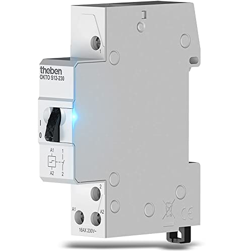 Theben 3120120 Okto S12-230 - Interruttore A Sbalzo Di Corrente, Relè Di Corrente I 230 V, Elettromeccanico, Guida Din, Guida Din I 1 Chiusura, Led Fi