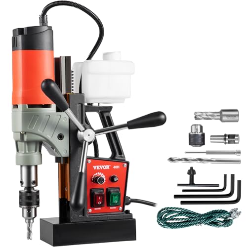 Vevor Trapano A Colonna Elettronico 220 V, Trapano Base Magnetica Con Doppia Guida A Coda Di Rondine, Trapano Industriale Colonna Magnetico Macchinari