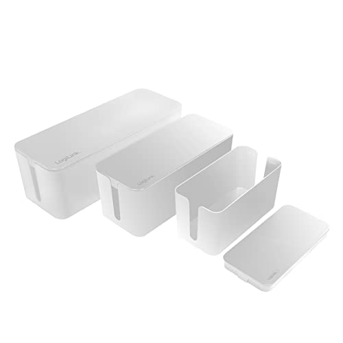 Logilink Kab0078 - Set Di 3 Scatole In 3 Misure Per Nascondere I Cavi, Colore: Bianco