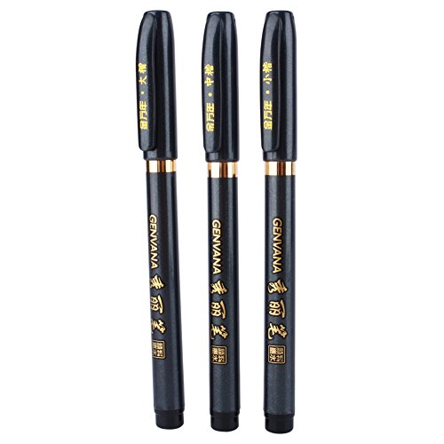 Dewin Penna Giapponese,Calligraphy Pen Penna Sfera Giapponese Per Calligrafia Giapponese Shodo Scrittura A Mano Libera 3 Pezzi